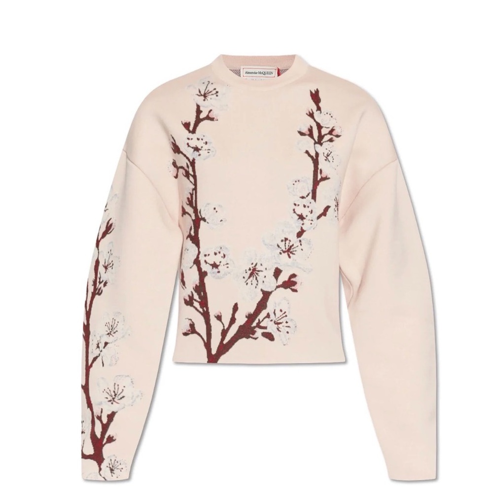 Alexander McQueen Pink and Red Floral Sweater